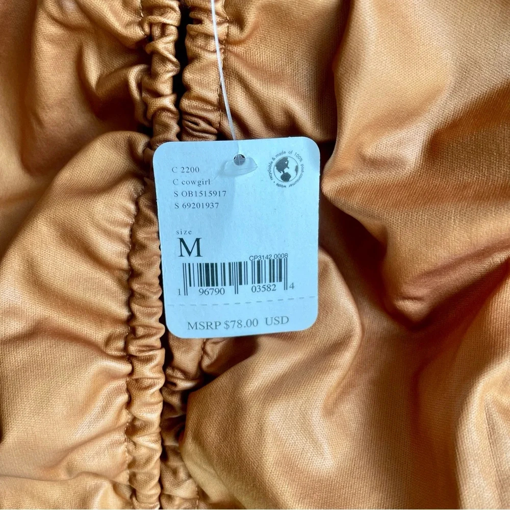 Free People Scrunched Tan Crop Tank Top Shirt Women - Picture 5 of 7